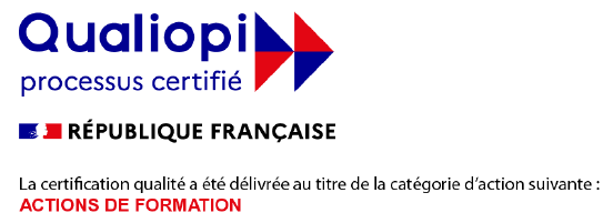 CDF Formations - Logotype certification Qualiopi catégorie actions de formation